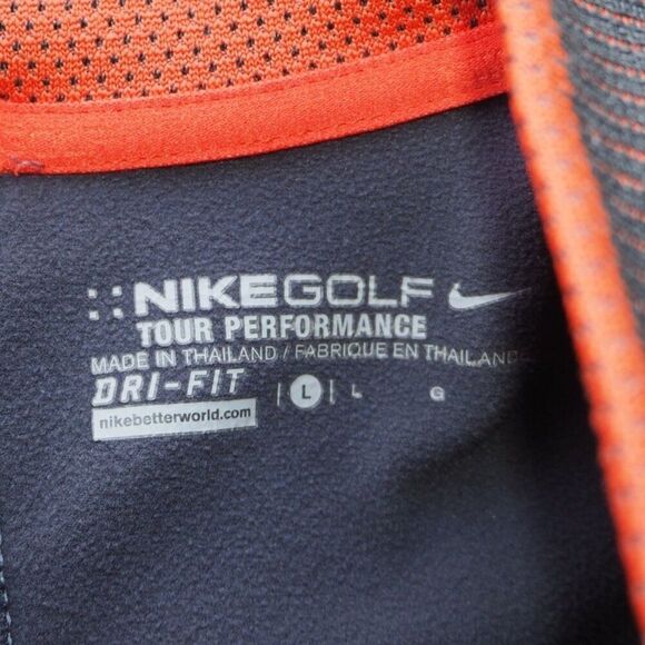 Nike Golf Tour Performance Dri-Fit 1/4 Pullover Grey / Orange 687006-021 Men's L - Picture 4 of 10